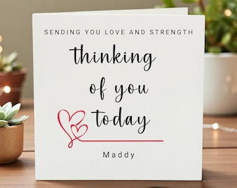 Personalized Thinking of You Card Custom Name Card Comfort Note Sending Love Encouragement Card Sympathy or Support Greeting Card