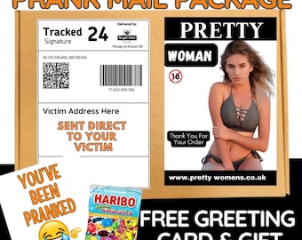 Funny Prank Mail-pakket: cadeau voor volwassenen met snoep en wenskaart