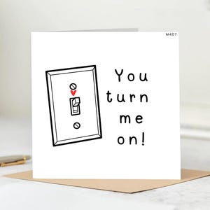You Turn Me On Light Switch Love Card – Cute Romantic Pun Valentine’s Day Card for Him or Her or Just Because,Love Card