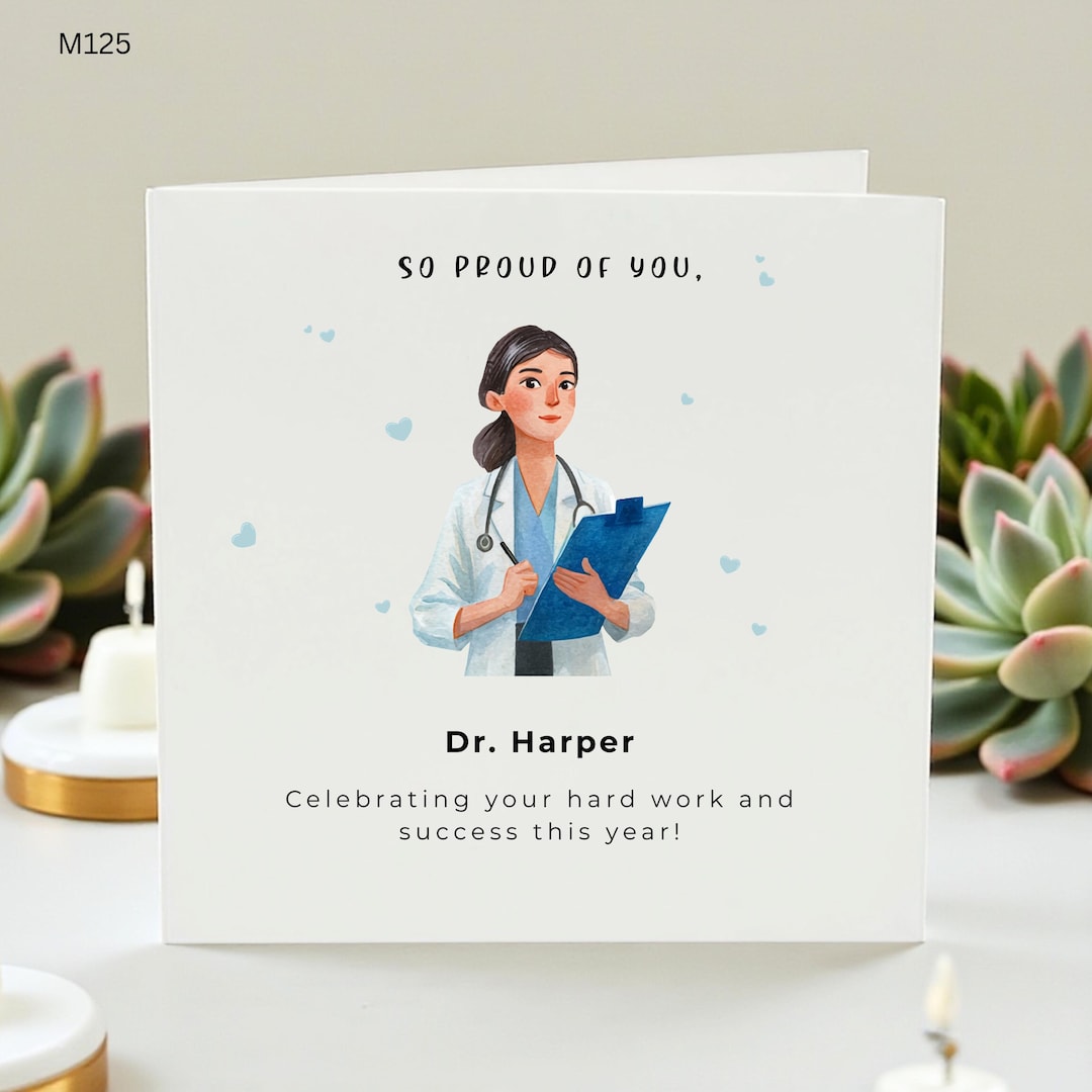 Doctor Graduation Congratulations Card Medical Achievement Card Female ...