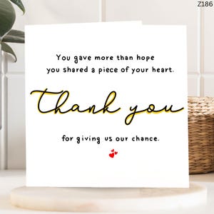Heartfelt Thank You Card - For Giving Us Your Chance-Thank You Card