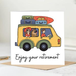 Enjoy Your Retirement – Fun Road Trip Card for Retirees – Personalized Retirement Card,Happy Retirement Card,Best of Luck on your Retirement