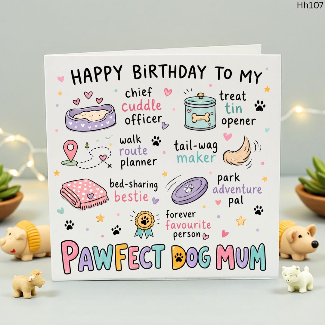 Funny Dog Mum Birthday Card, Pawfect Dog Mom Gift, Cute Card From the ...