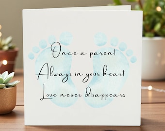 Once a Parent Always in Your Heart Remembrance Card, Baby Loss Sympathy Gift, Infant Miscarriage Memorial, Bereavement Card, Grieving Mother