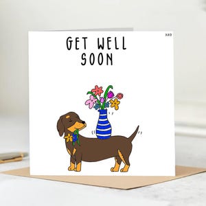 GET GUT SOON Karte - Lustiger Hund Gute Besserung Karte,Recovery Karte - Freundschaftskarte - Lustige Karte - personalisierte Karte