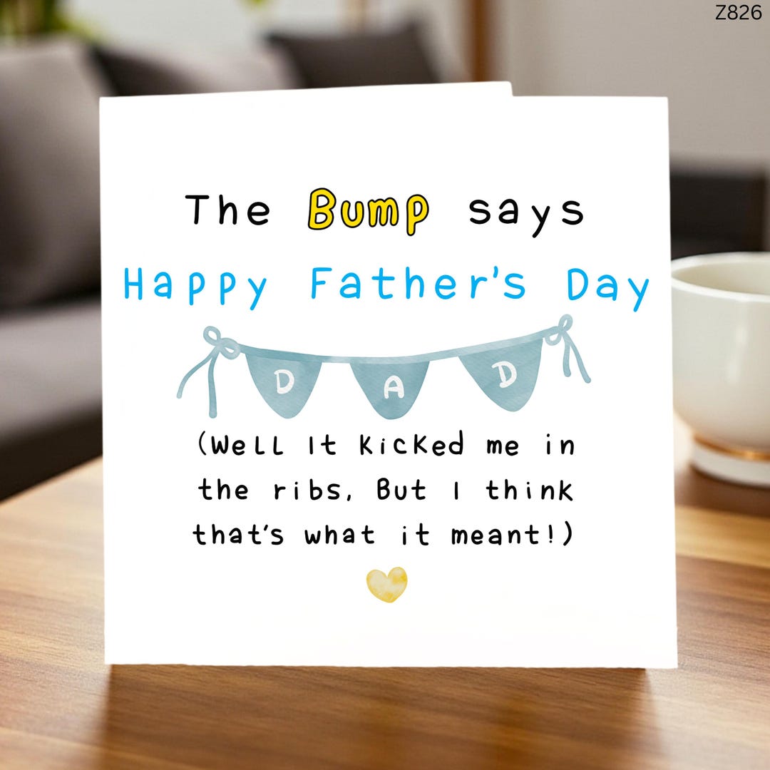 Funny Pregnancy Reveal Father’s Day Card, Bump Card, Baby Announcement ...