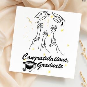 Congratulations Graduate Card - Minimalist Graduation Greeting Card- Gold Confetti Graduation Card - Grad Celebration-Graduation Card
