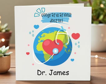 Personalized Doctor Graduation Card, Congratulations Doctor Gift, Custom Medical School Grad Card, Future Doctor Gift, Med School Graduation