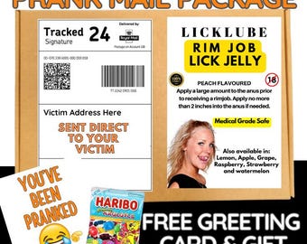 Funny Prank Mail-pakket: cadeau met snoep en wenskaart