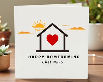 Carte de bienvenue : carte de voeux pour une nouvelle maison, cadeau de pendaison de crémaillère, carte d'emménagement, carte de vœux pour la maison douce