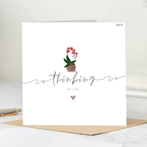 Thinking of You – Simple Encouragement or Support Card – Modern Greeting Card for Friend-Sympathy Card, Friendship ,Sending Love Card