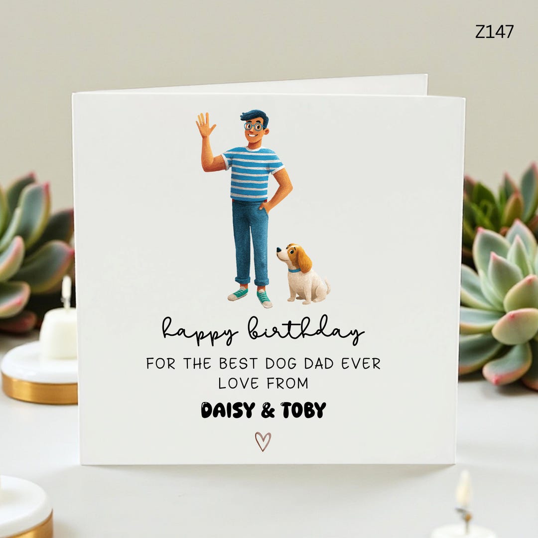 Personalized Dog Dad Birthday Card - Happy Birthday to the Best Dog Dad ...