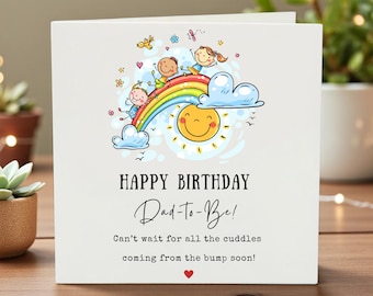 Tarjeta de Feliz Cumpleaños para Futuro Papá, Regalo de Embarazo, Felicitaciones para el Futuro Papá, Tarjeta de Cumpleaños para Baby Shower, Linda Tarjeta de Celebración del Embarazo