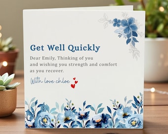 Get Well Card, Speedy Recovery, Thinking of You, Get Well Soon Card, Wishing you a speedy recovery, Well wishes Heartfelt Compassionate 6x6