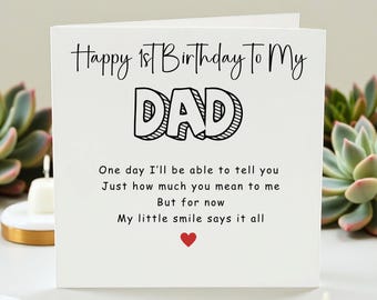 Tarjeta de Feliz Primer Cumpleaños para Papá, Tarjeta de Primer Cumpleaños del Bebé, Tarjeta Personalizada para Papá, Regalo para Papá Primerizo, Regalo de Primer Cumpleaños del Bebé, Papá