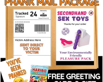 Witziges Prank Mail Paket: Geschenk Gag mit gratis Karte & Candy
