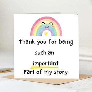 Thank You for Being Such an Important Part of My Story-Cute Teacher Appreciation Card-End of Year Gift for Educators,Mentors or Carers