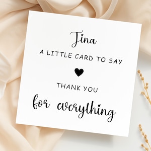 Personalised Thank You Card: Thanks Mum, Dad, Teacher