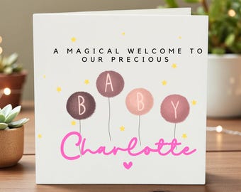 Welcome to the World-kaart-wenskaart - babyshowerkaart-gepersonaliseerde babykaart - aangepaste wenskaart voor pasgeborenen