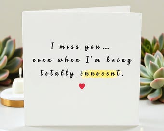 Funny Miss You Card, Cheeky Love Card For Him Her, Thinking Of You Card, Long Distance Relationship Card, Flirty Romantic Card