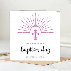 With Love on Your Baptism Day Card-personalised Baptism card-Blessings On Baptism, custom Baptism Card