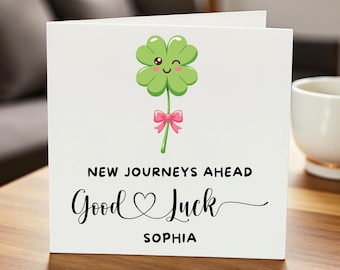 Good Luck Card, Personalised Good Luck Card, Good Luck Card for Her, Custom Name Card, Exam Good Luck Card, Simple Good Luck Card 6x6