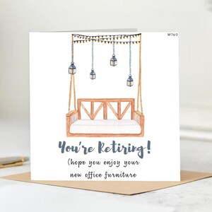 You&#39;re Retiring enjoy Your New Office Furniture Card-Personalised Retirement Card,Happy Retirement Card,Best of Luck on your Retirement