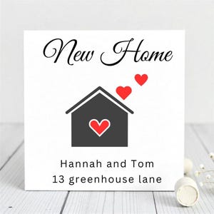 New Home Card – Minimalist Housewarming Card with Heart, Modern Moving House Gift for Couples, Friends or Family