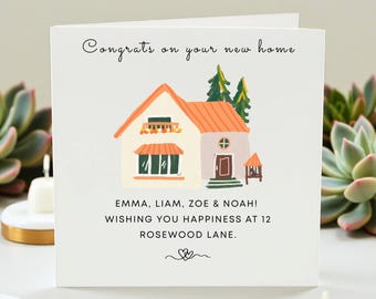 Tarjeta personalizada para nuevo hogar, tarjeta de inauguración personalizada, regalo para el primer hogar, felicitaciones por tu nuevo hogar, regalo para el día de la mudanza, recuerdo del nuevo hogar