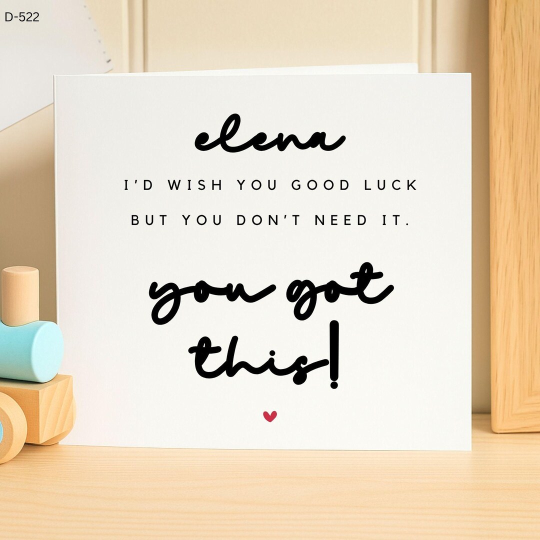 Funny You Got This Card, Good Luck Card, Personalised Card - Etsy UK