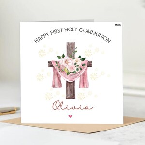 Custom Name First Communion Card – Elegant Religious Card for Girls,first communion,communion card,custom communion card,religious card