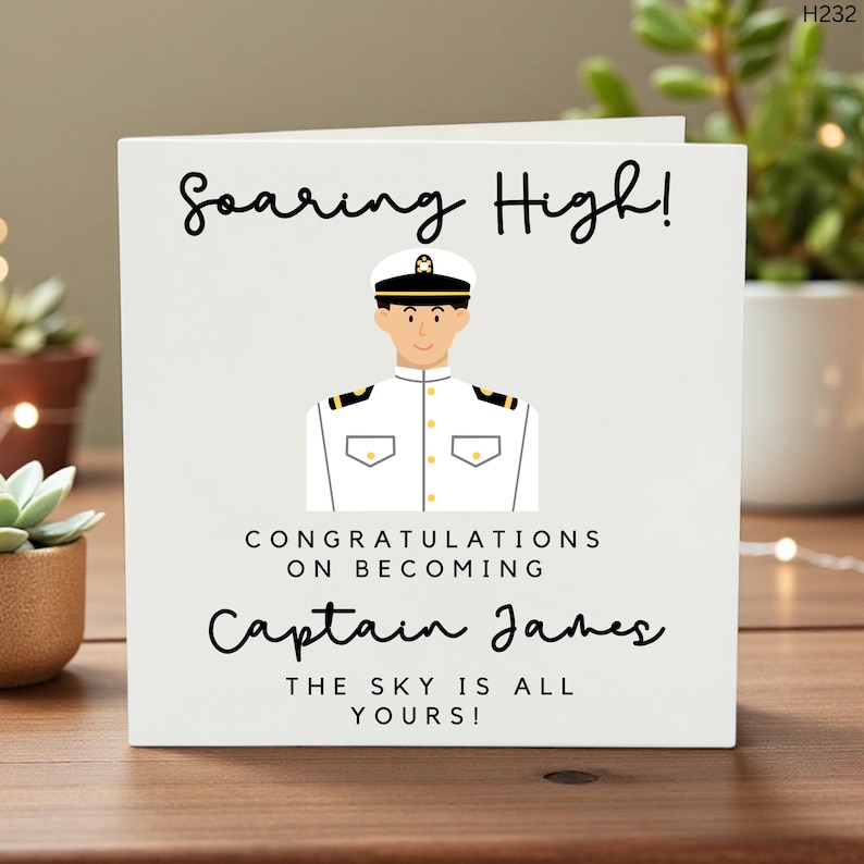 Personalised Pilot Congratulations Card Custom Name Captain Promotion ...