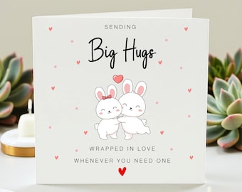 Biglietto di auguri per un grande abbraccio, Regalo per pensare a te, Biglietto di condoglianze, Abbraccio a distanza, Biglietto di conforto, Regalo per augurare una pronta guarigione, Biglietto d'amore, Cura