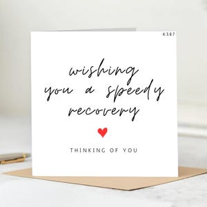 Tarjeta de &quot;Pronta recuperación&quot; - Tarjeta de felicitación con corazón - Tarjeta de &quot;Mejórate pronto&quot; - Tarjeta de ánimo para la recuperación