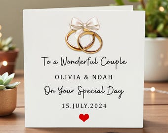 Personalized Wedding Card, Custom Couple Card, Wedding Gift For Couple, Engagement Card, Newlywed Card, Wedding Keepsake, Personalized Card