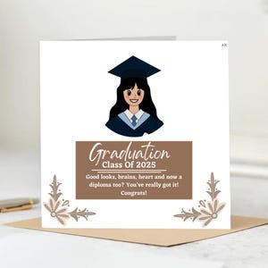 Graduation Card Class of 2025 – Congrats Graduate Greeting Card with Funny and Heartfelt Message – Diploma Celebration Card