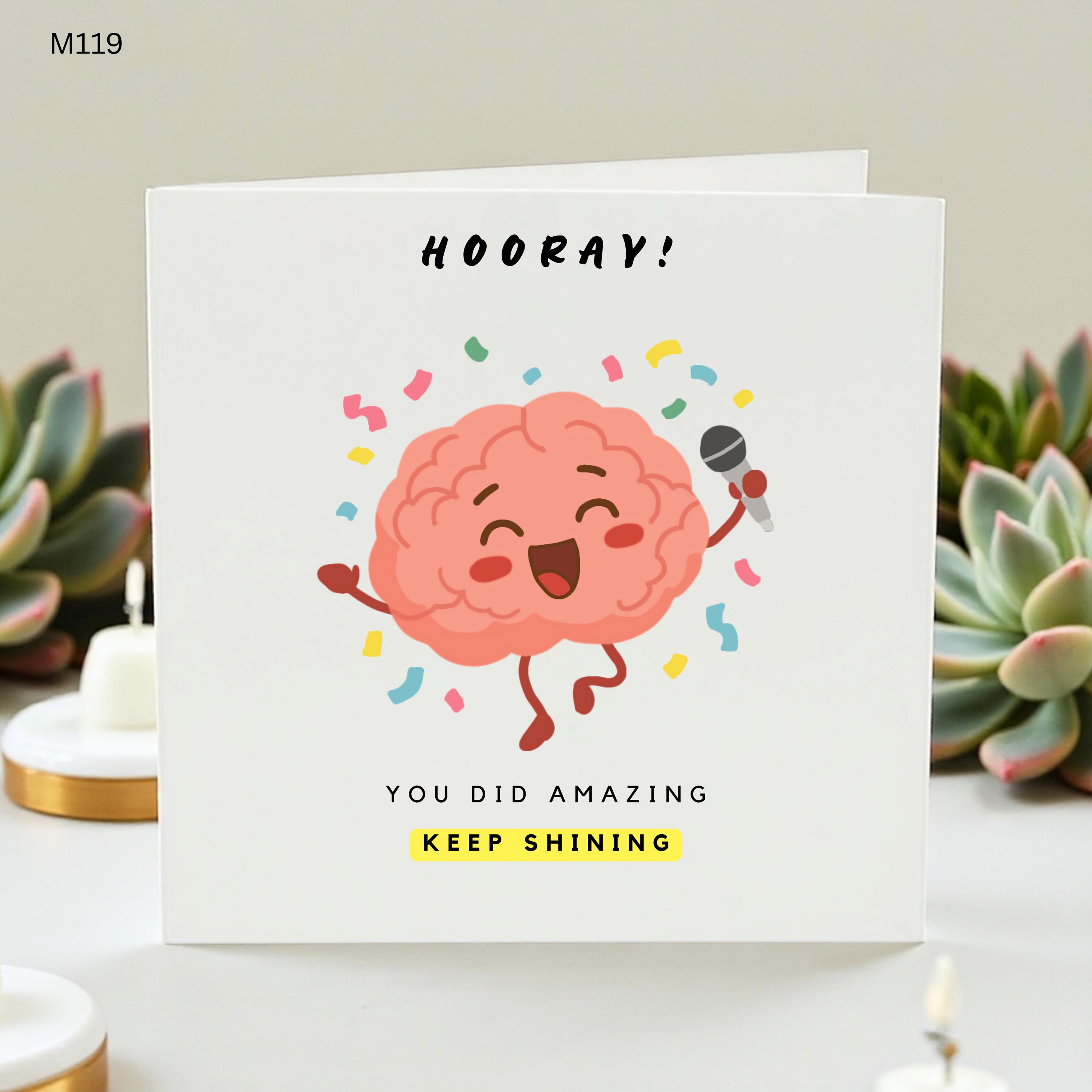 Funny Brain Congratulations Card, You Did Amazing Keep Shining