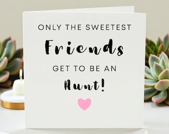 Tarjeta de anuncio de nueva tía, Ascenso a tía, Anuncio de embarazo a la hermana, Anuncio de embarazo de la mejor amiga, Tarjeta de tía dulce, Noticias del bebé, Tía