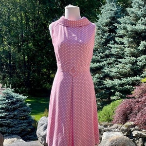 Vintage Suzy Perette Pink & White Polka Dot Sweet Summer Party Dress image 1