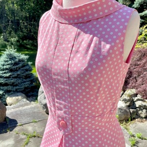 Vintage Suzy Perette Pink & White Polka Dot Sweet Summer Party Dress image 3