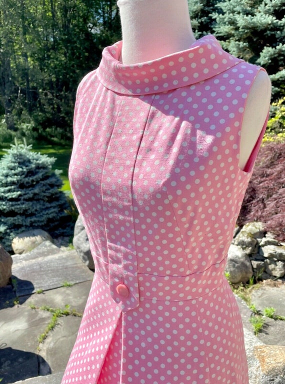 Vintage Suzy Perette Pink & White Polka Dot Sweet… - image 3