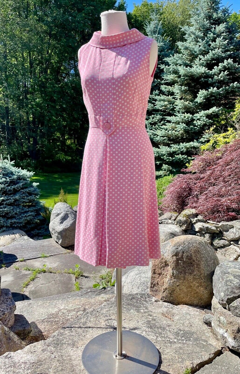 Vintage Suzy Perette Pink & White Polka Dot Sweet Summer Party Dress image 2