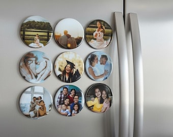 Custom 2.25” Round Photo Magnets - Set of 9