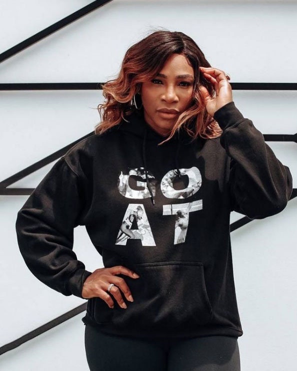 Serena Williams Goat Hoodie, Serena Williams Greatest Female Athlete,  Greatest Woman Tennis Player Of All Time
