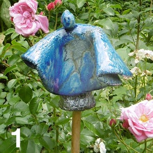 EUR 28,- per figure - ceramic rose ball unique piece of jewelry garden sculpture pottery clay handicraft