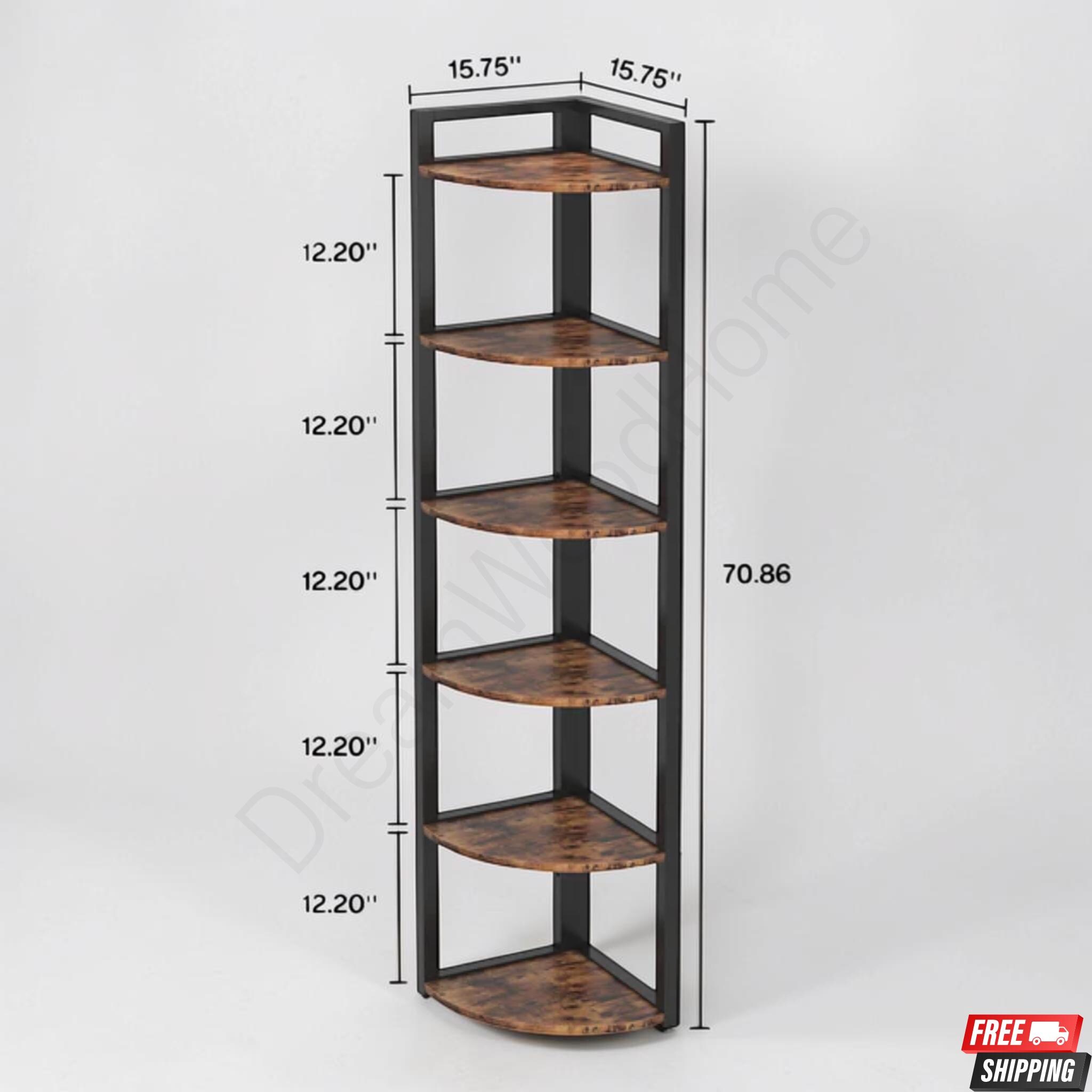 6 Tier Corner Bookshelf Storage Rack - Etsy