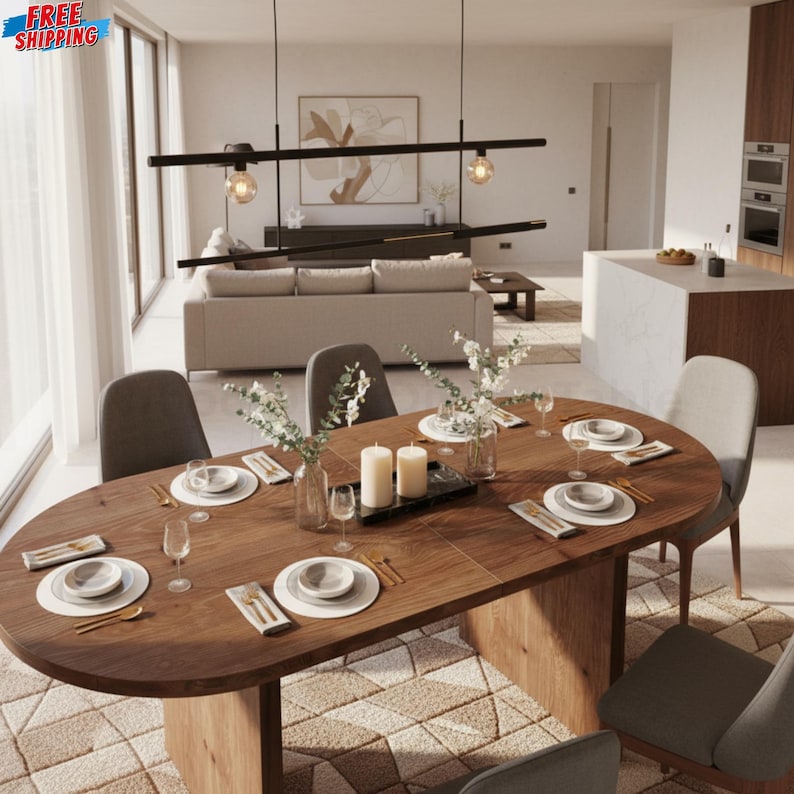 63" Solid Wood Oval Dining Table - Etsy