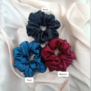 Silk Scrunchie Set of 3 Hair Tie Bundle Satin Scrunchies Gift for Women