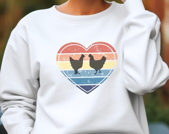 Camiseta "Mãe de Galinhas" - Presente para Mãe de Fazendeiro - Camiseta Retrô para Amantes de Galinhas - Top para Vida na Fazenda - Moletom para Criador de Aves - Camiseta Divertida para o Campo