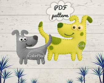 Felt Dog Easy. PDF pattern . Create a cute, simple felt toy using basic sewing techniques. Perfect for beginners!FeltCraft  DIY Handmade